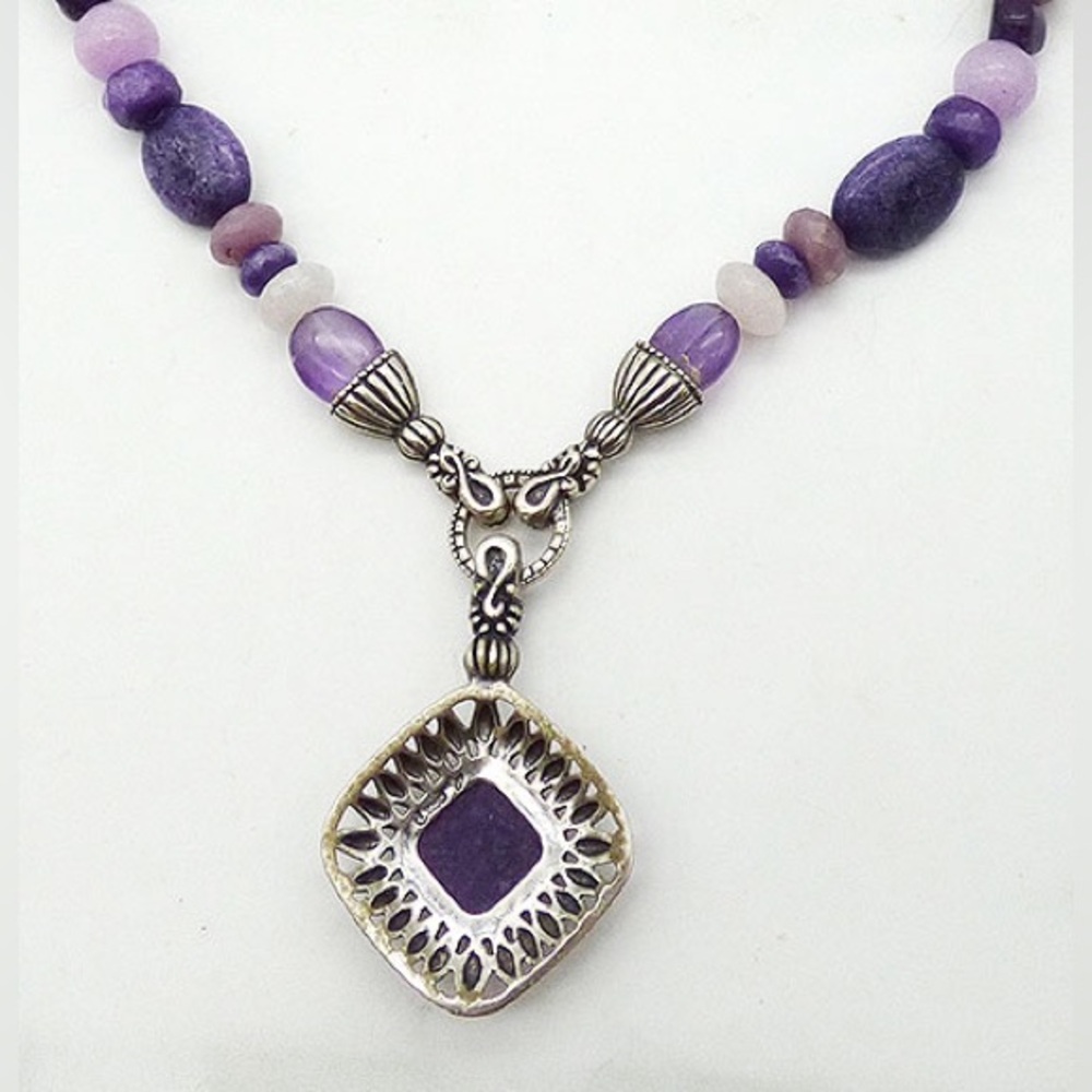Carolyn Pollack Relios 925 SS Southwest Amethyst Necklace and Braceletlet - Picture 4 of 11
